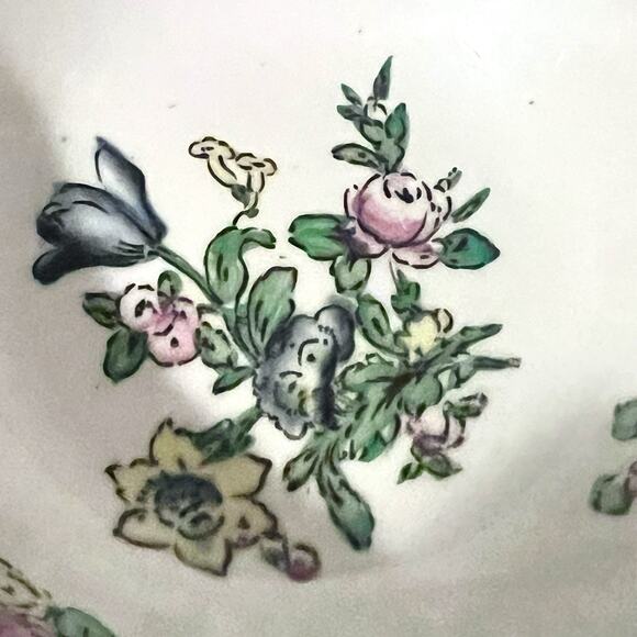 Booths Vintage Floral China Dish Made in England Ceylon Ivory Old Staffordshire - Picture 3 of 7